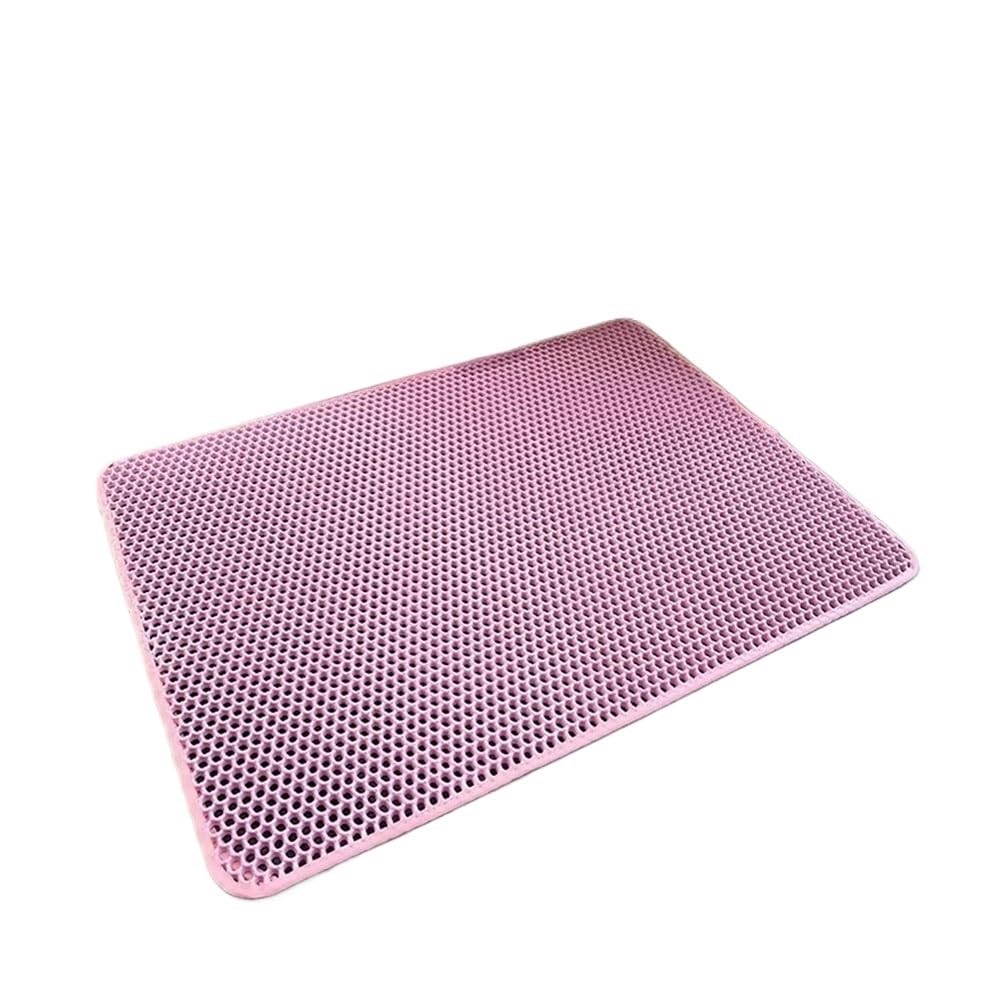 Double Layer Cat Litter Mat Cat Toilet Rug Litter Tray Sandboxes For Cat Litter Carpet Cat Litter Box Accessories(Pink,40X50CM)