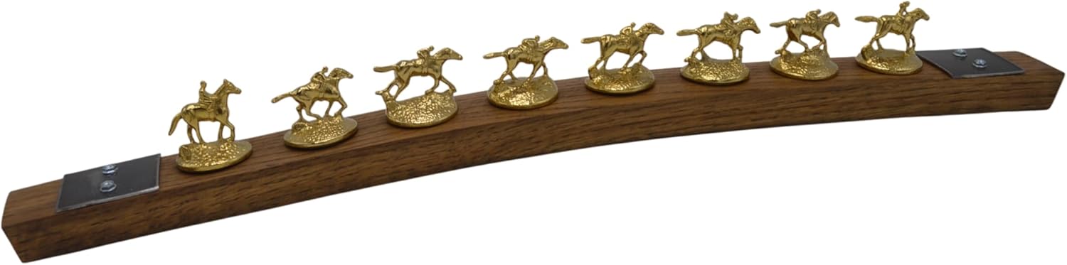 Oak Barrel Stave Cork Display Compatible with Blanton's Bourbon Horse Cork Stoppers with Metal Banding Blantons (Walnut)