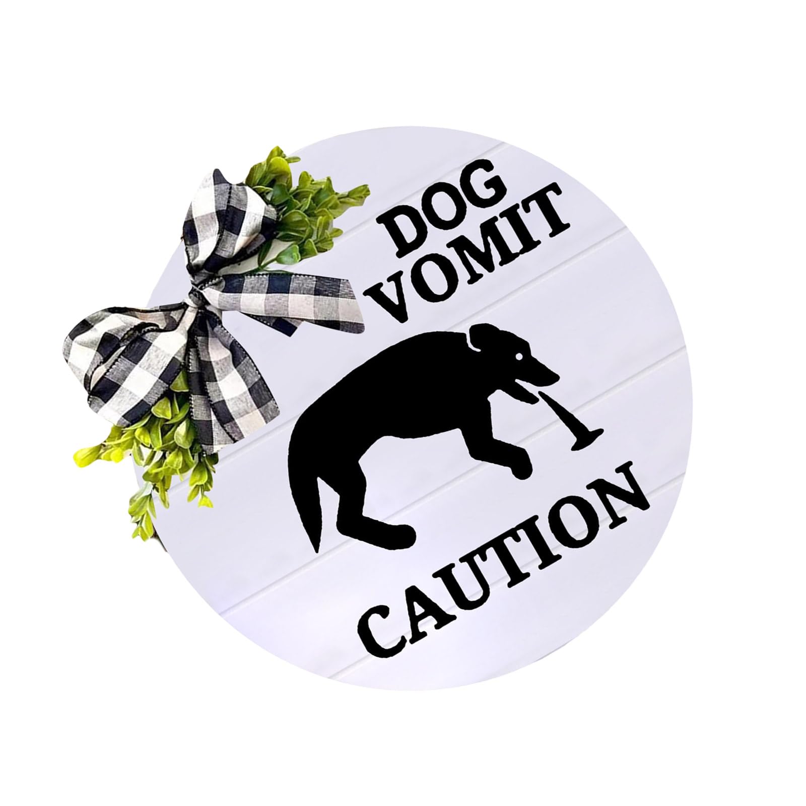 Wood Dog Vomit Zone Sign with Humorous Dog Vomit Sign for Indoor or Outdoor Placement Wood Cautions
