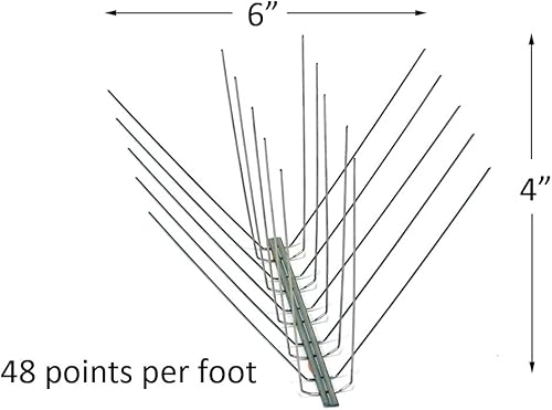Miniatura 5 de Nixalite Picos de acero inoxidable para pájaros con punta E (8 pies (4-2 pies tiras))