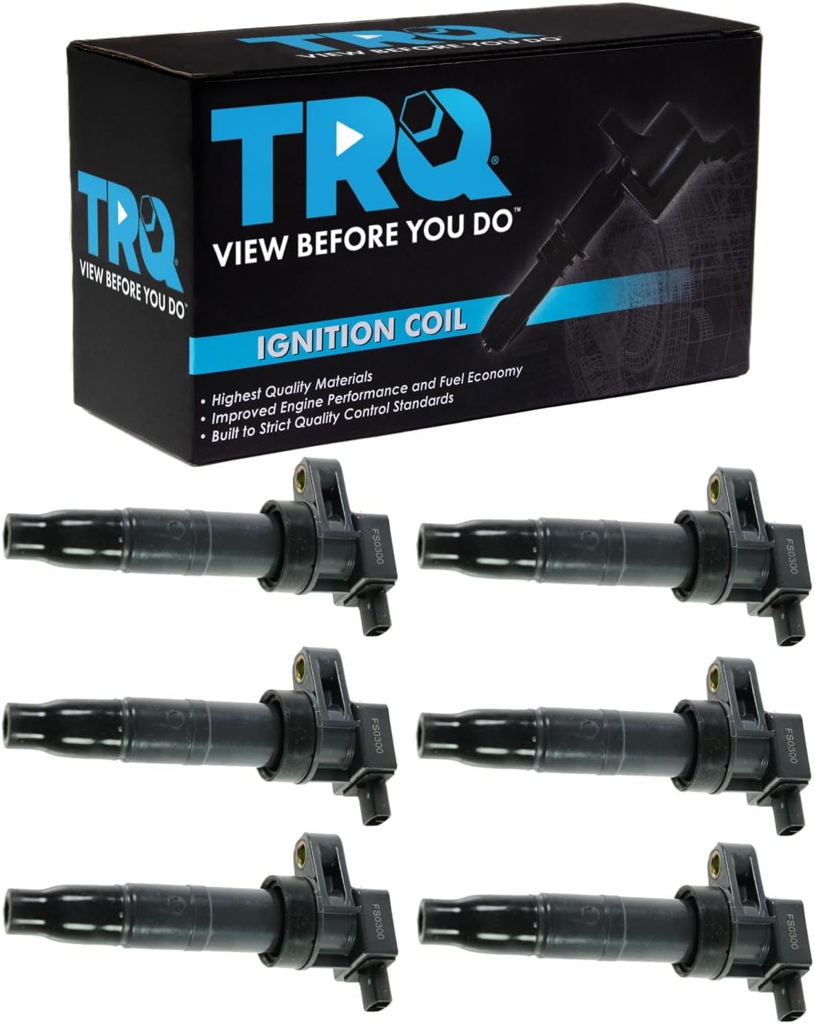 TRQ Ignition Coil Set Compatible with 06-19 Hyundai 06-17 Kia UF-546 UF546 27301-3C000 3.3L 3.5L 3.8L V6