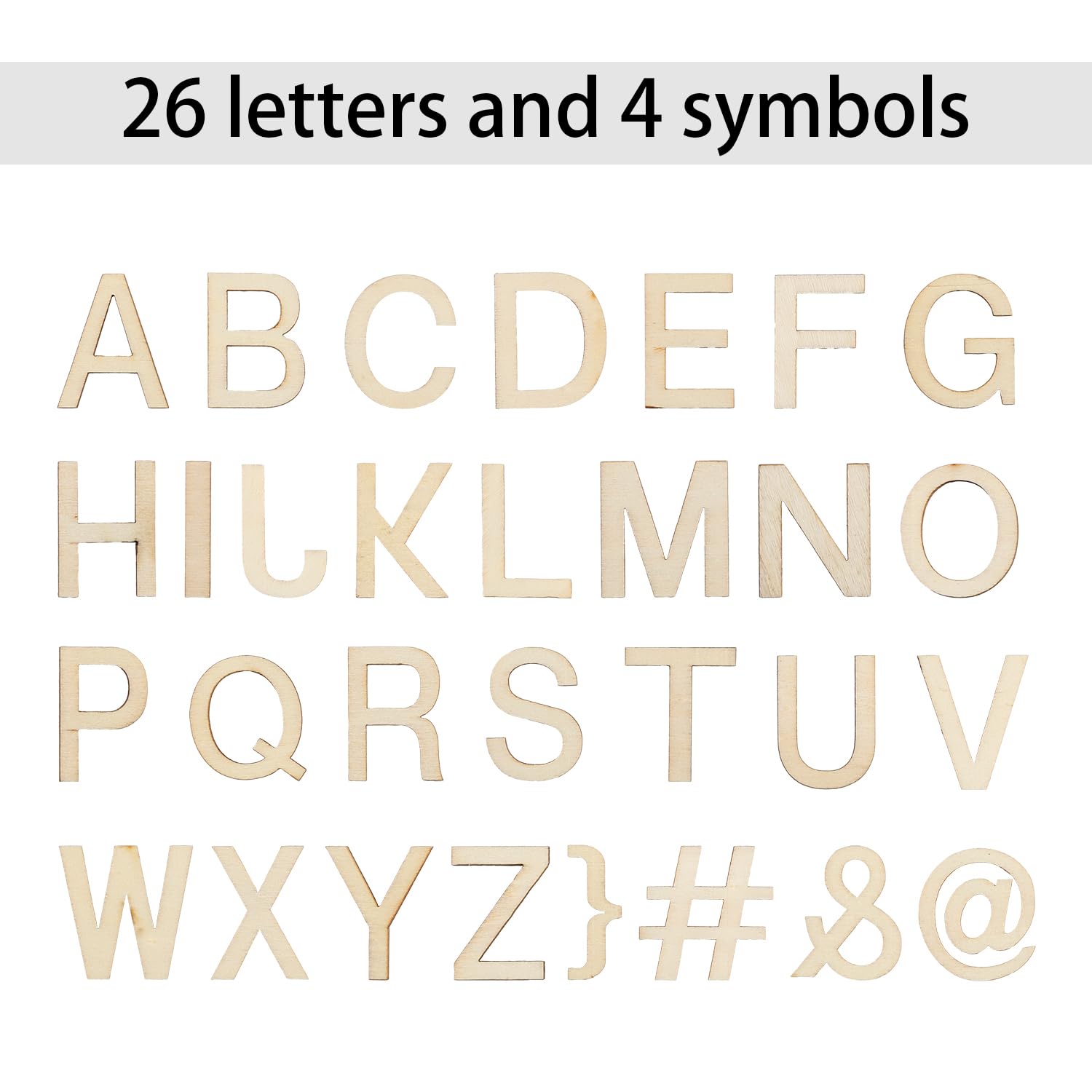 Bojueshaw 180PCS Wooden Alphabet Letters Symbols Set,30 Grid Storage Box with A-Z Characters and Signs,for Spelling,Scrapbooking - Image 3