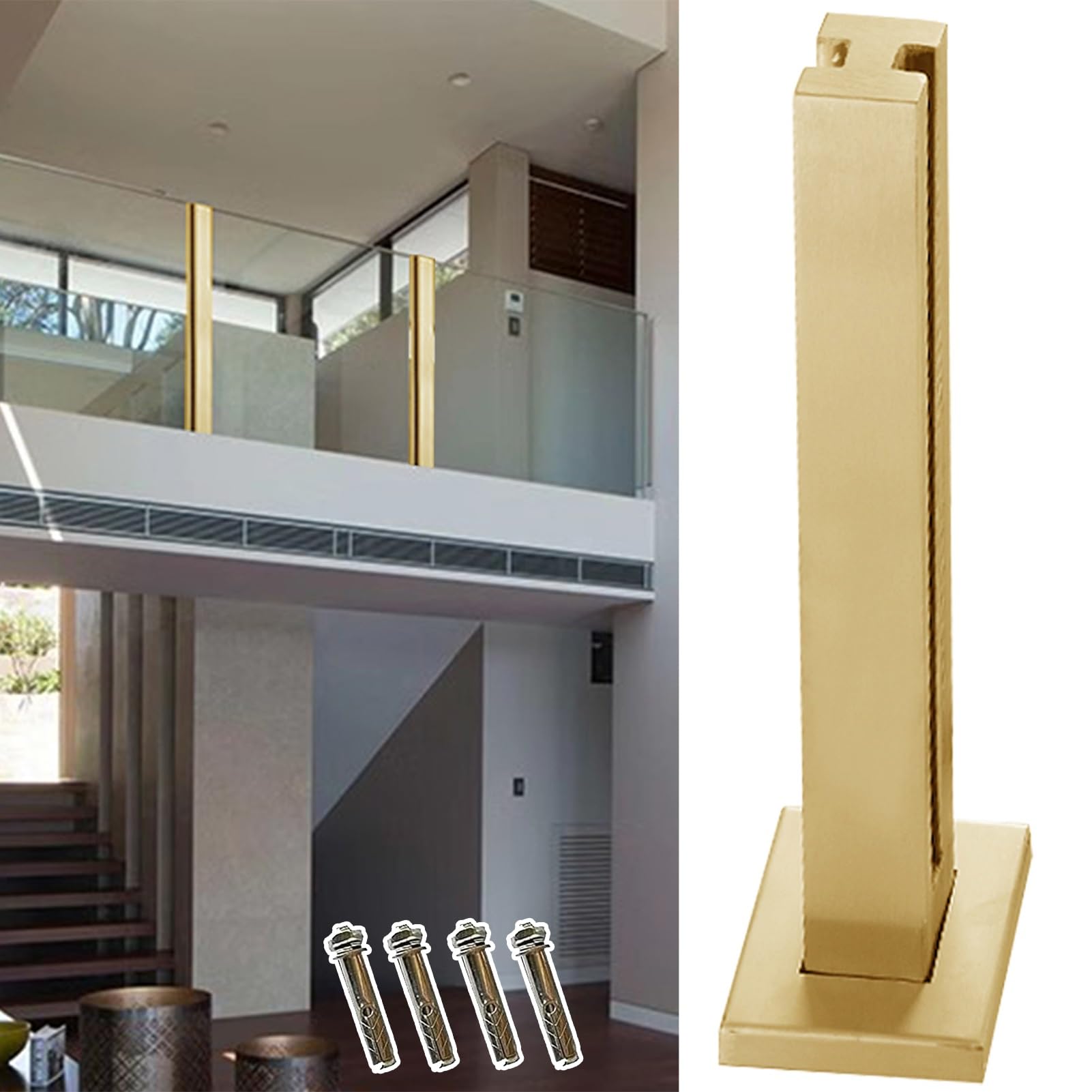 Système de balustrade support panneau avec pinces de serrage robustes en inox