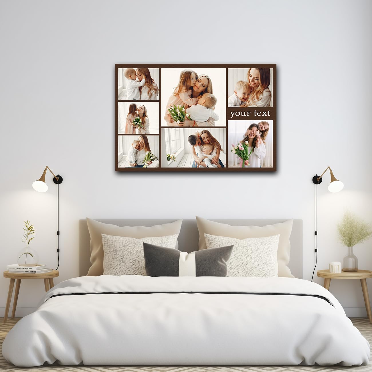 CXHOSTENT Collage Leinwanddrucke mit Ihren Fotos personalisierte Mehrfachbilder für die Wand individuelle Collage Fotoleinwand für die Heimdekoration (B7, 40.00 x 60.00 cms)