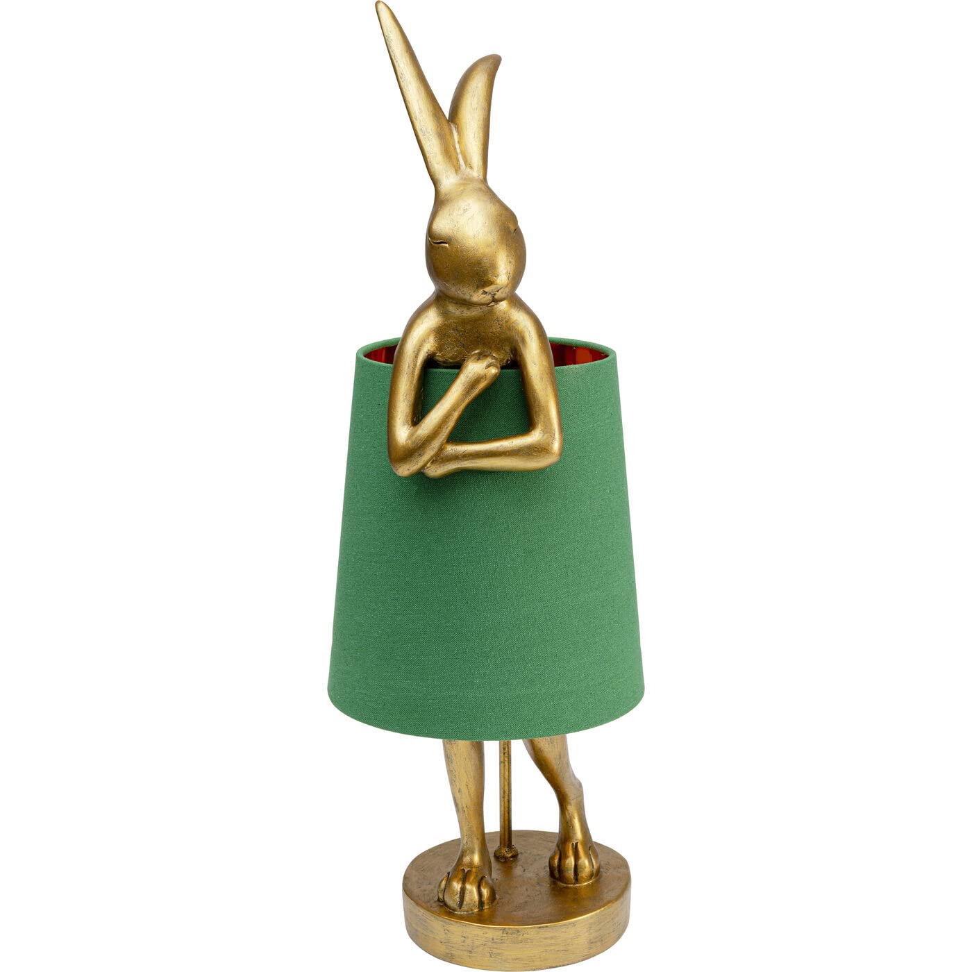 Kare Design Lampe de table Animal Rabbit 6, Vert, 68x23x26 Cm, Luminaire d’intérieur lampe de table accessoire déco, Lampe de table décorative, Lampe sculpture, Motif animal sculptural, Salon