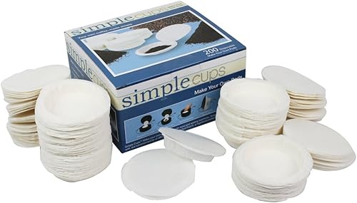 Filtros de café de repuesto para monodosis de café – Haga sus propios filtros – Paquete de 200 filtros desechables por Simple Cups