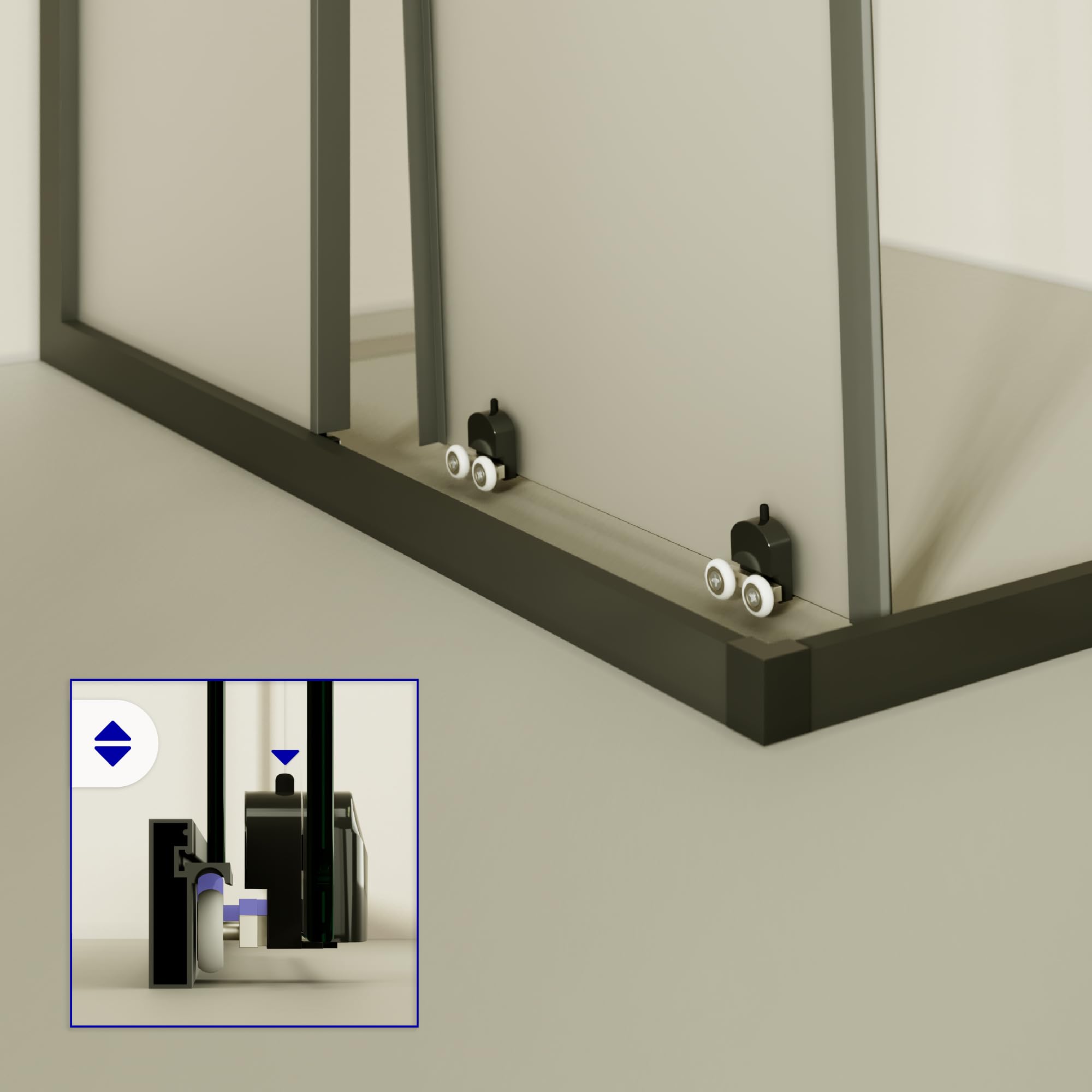 Mampara de Ducha Diana 80x100x180cm | REVERSIBLE | Puertas correderas, Ajuste 77,5-79,5 x 97,5-99,5cm | Perfiles Negros, cristal de seguridad ESG Satinado de 6mm