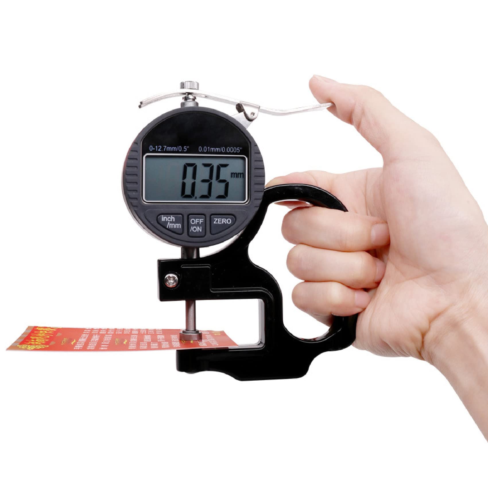 0,001 millimetri Digital Spessimetro Meter Micrometro Elettronico In 0-12.7mm Gamma per Carta Pelle Panno Film Nastro Filo Strumento di Misura