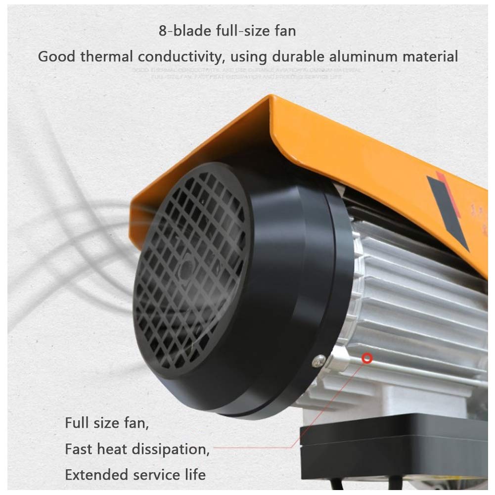 WUK Elektrisches Hebezeug 510W / 600W / 850W mit kabelloser Fernbedienung Mini-Hebezeug Hebewinde Kranhubhöhe 20 / 10m für Home Shop Workshop