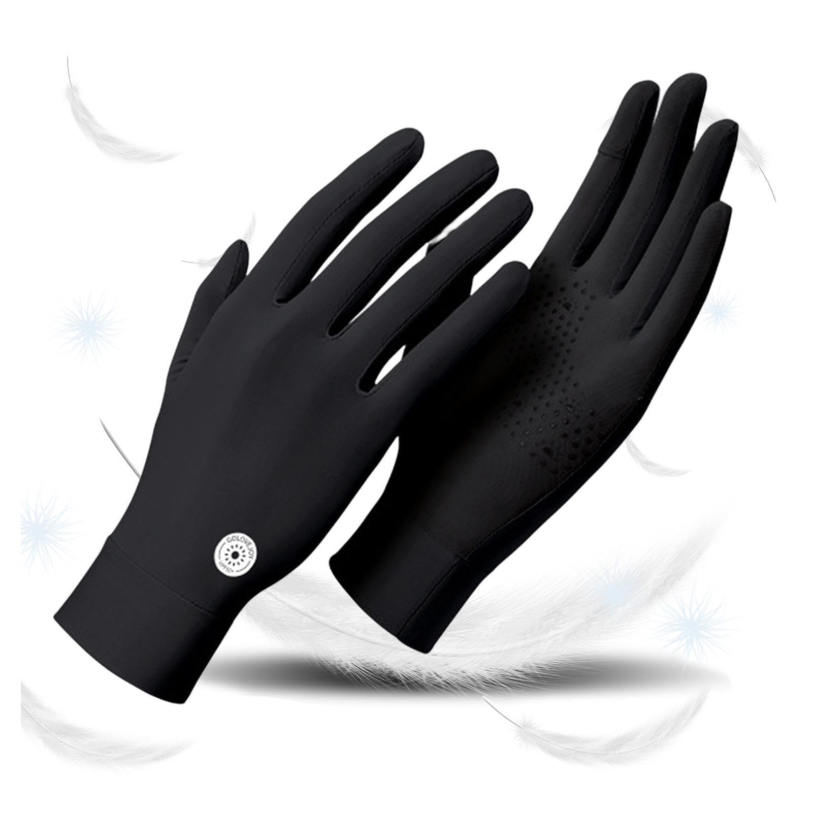 Guantes de protección solar, guantes transpirables con sensación de hielo, guantes de sol de pesca, guantes de kayak, equipo de remo, canoa, equipo profesional de protección UV UPF 50 Plus para