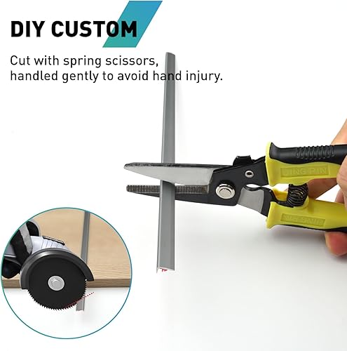 Miniatura 7 de Paquete de 20 molduras para bordes de azulejos, 12''x0.4'' despegar y pegar moldura de aluminio para salpicadero, revestimiento decorativo