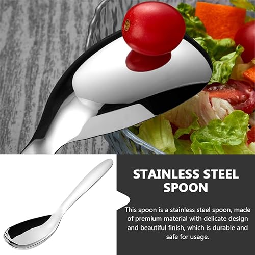 Miniatura 5 de Kichvoe Cuchara de sopa de acero inoxidable cucharas redondas profundas cucharas de postre cucharas de comida para ramen cereales Pho Wonton