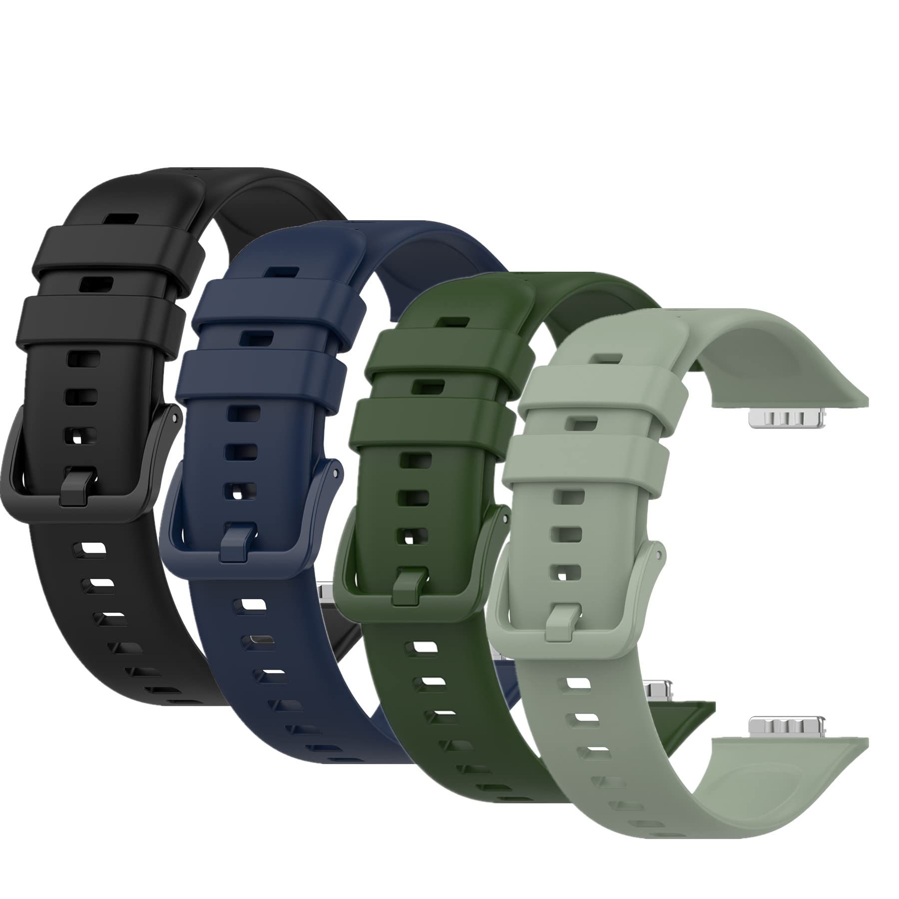 Muovrto Replacement Strap for Huawei Watch Fit 2, Silicone Watch Strap Sport Band, Customizable, Multi-color, 24.9mm, 120.8mm x 24.9mm (Wrist: 5.7-8.7 inches), 3 pcs
