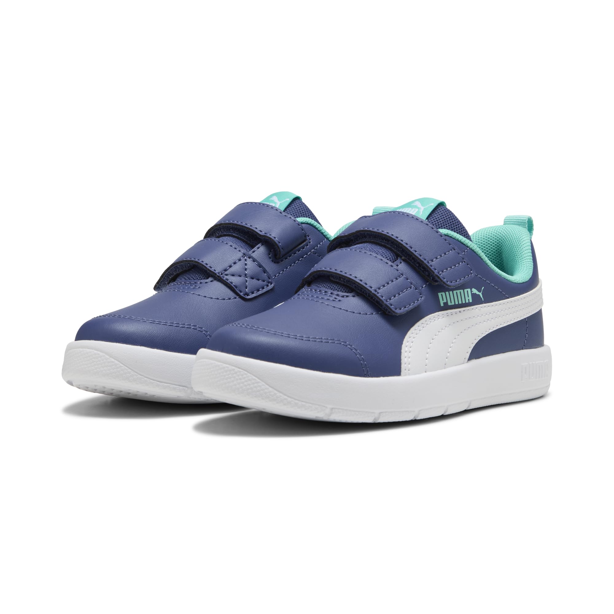 PUMA COURTFLEX V3 V PS Sneaker, Blue Crystal White-Aquatic, 1 UK Child