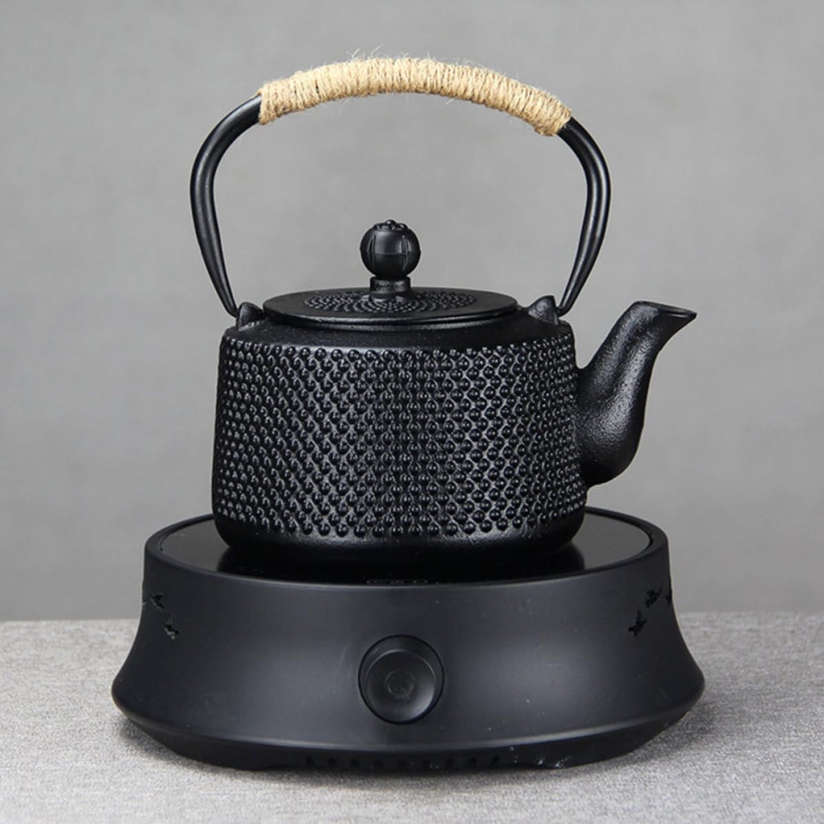 NOLITOY Tetera de Hierro Infusor, Tetera de Hierro Tetsubin, 900ml, Negra, Infusor para Hojas Sueltas, Pequeña, para Oficinas y Hoteles