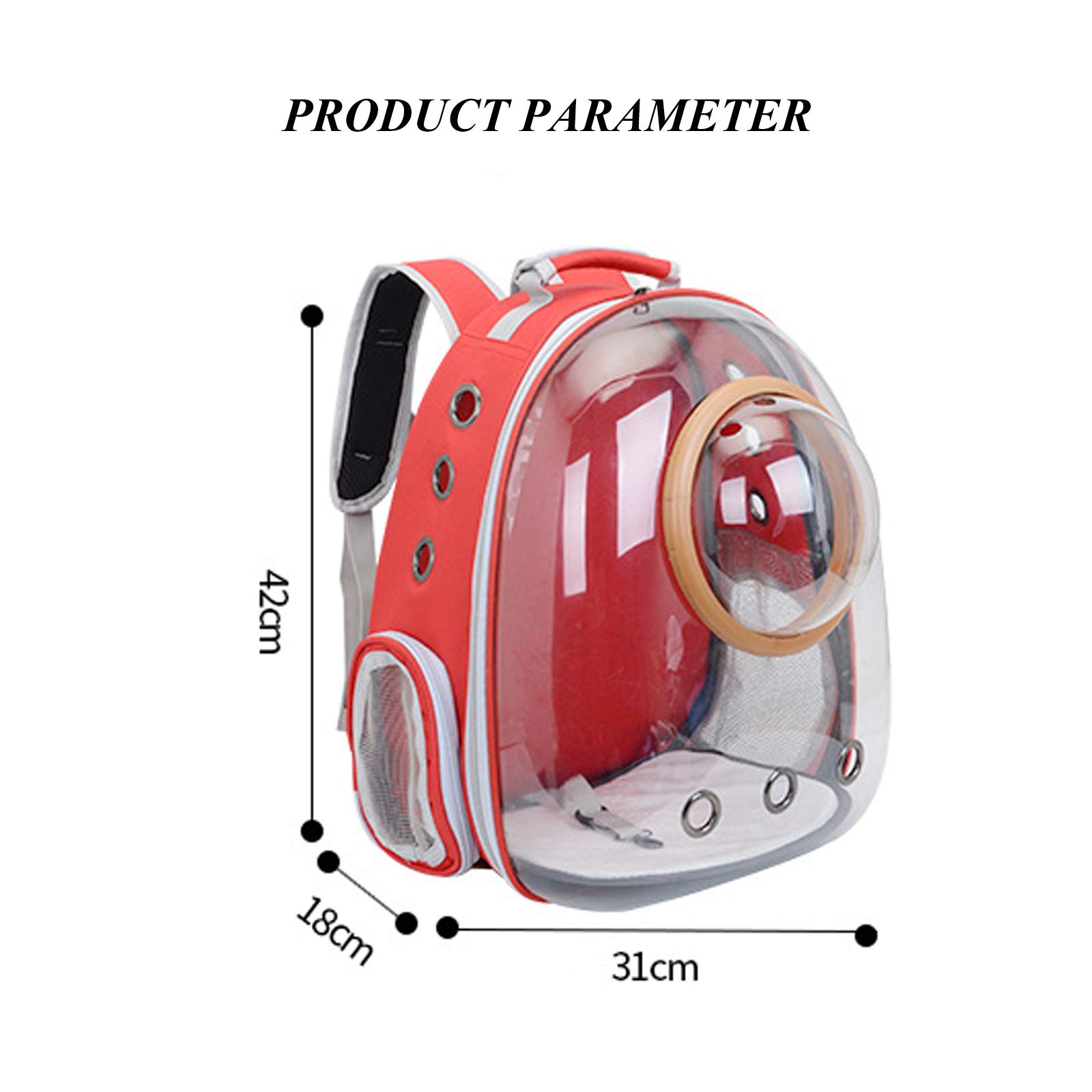 DAMAI Mochila portátil de Viaje para Mascotas con Burbujas para Perros y Gatos, cápsula Espacial con Domo, Mochila Impermeable, Bolsa para Mascotas Transpirable al Aire Libre