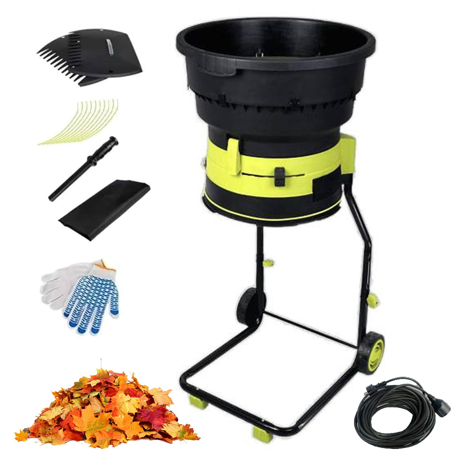 Trituradora de hojas de jardín para la limpieza del patio y producción de compost