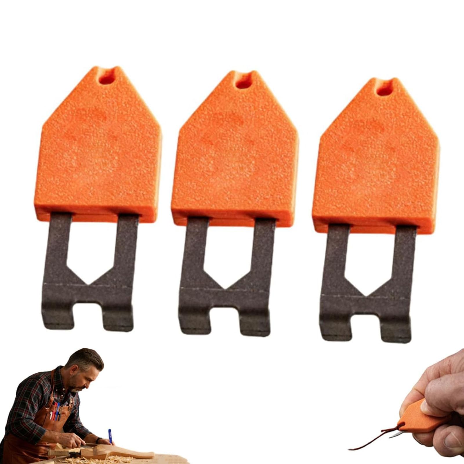 Kieyiqe 3Pcs Rope Anchor Hook, A Truly Unique End Hook, Portable Chalk Line Anchor Tool, Carpentry Tools For Straight Line, One-Handed Operation Design For Home Renovation Projects (3Pcs)