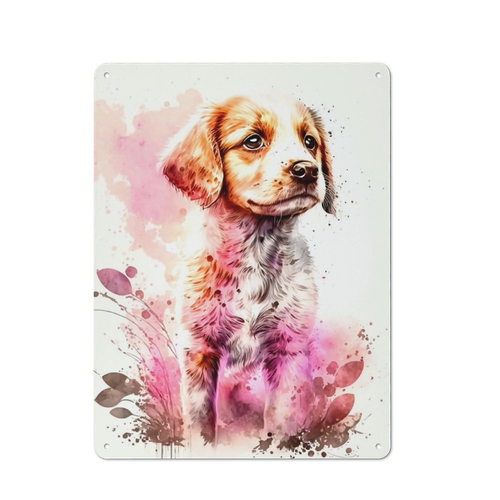 Junmoney Golden Retriever Tin Wall Plaque 40X30cm With For Home Bar Wall, For Hosts Who Enjoy Retro Interiors