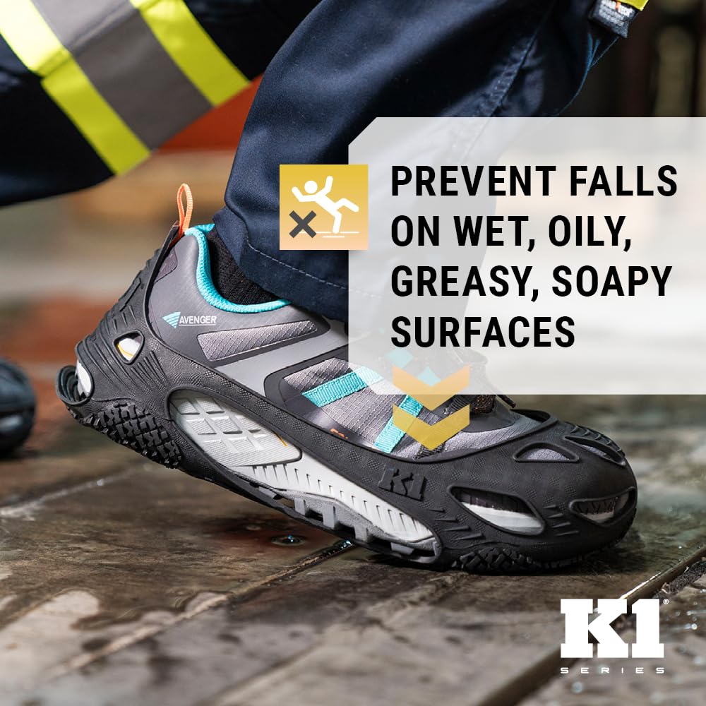 K1 Series SG1 Grip antidérapant sur l'huile et la graisse pour chaussures de travail/sécurité – Aides à la traction pour hommes et femmes dans les services alimentaires, entrepôts