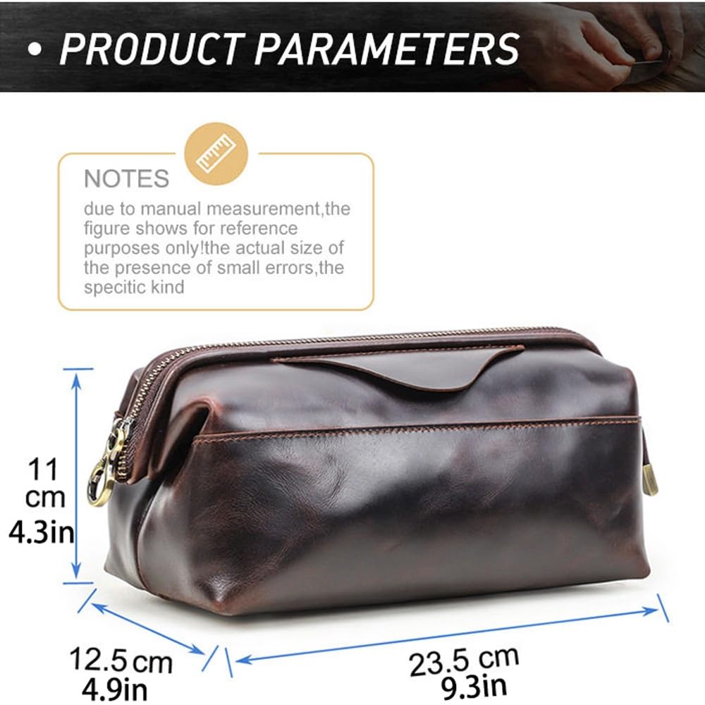 Estuche Organizador de Cuero for Dispositivos electrónicos de Viaje, Bolsa de Transporte for Almacenamiento de Cables con Cremalleras, Bolsa tecnológica(Brown)
