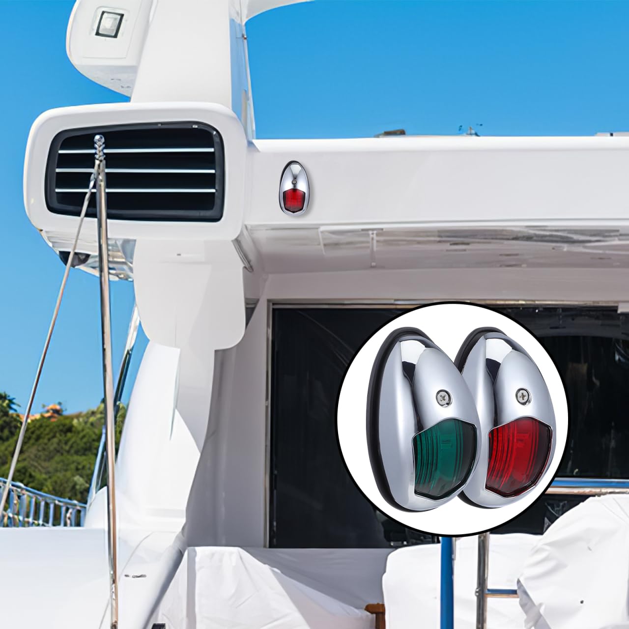 Yardwe 2 luci di navigazione per barche – – Impermeabile Ip67 luci di prua per yacht, motoscafo, barca da pesca e pontone
