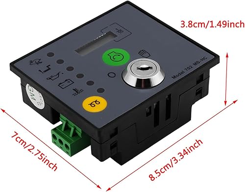 Miniatura 6 de Panel de tablero del controlador del generador con teclas 702 MS-HC Inicio manual Monitoreo del motor Controlador de arranque del generador Presión