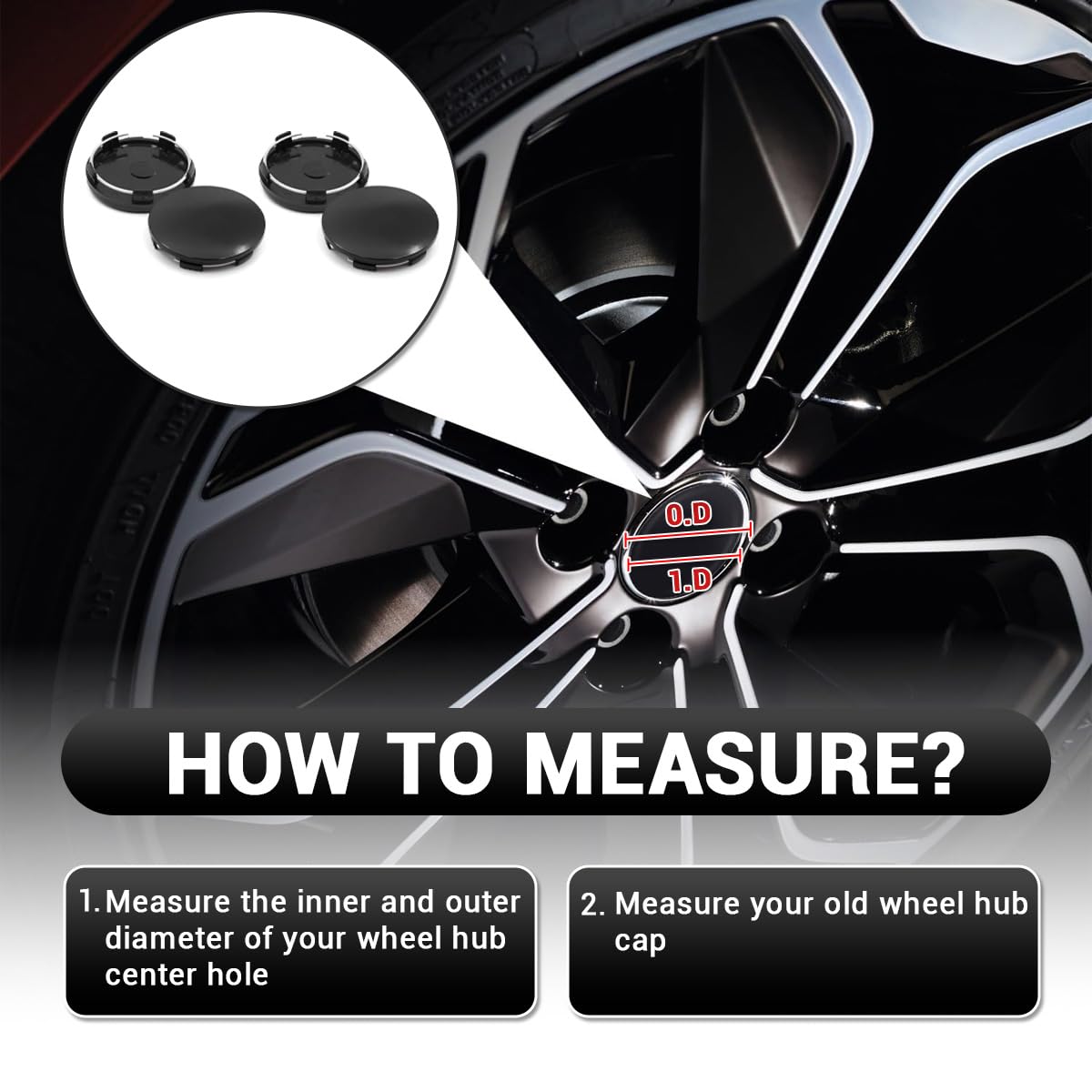 Jetstream 4 Pièces Cache Moyeu 60mm, Enjoliveurs Centre de Roue de Voiture, Les Accessoires de Roue sont Utilisés pour Les Jantes de Voiture - 5