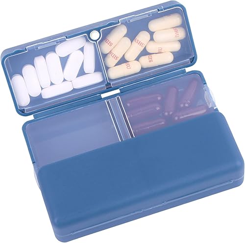 Organizador magnético plegable de viaje, pastillero semanal portátil de 7 días, pastillero para bolsillo de bolso para guardar medicamentos,