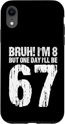 Bruh I'm 8 But One-Day I'll Be 67 Retro 8th Birthday Kids Case for iPhone XR