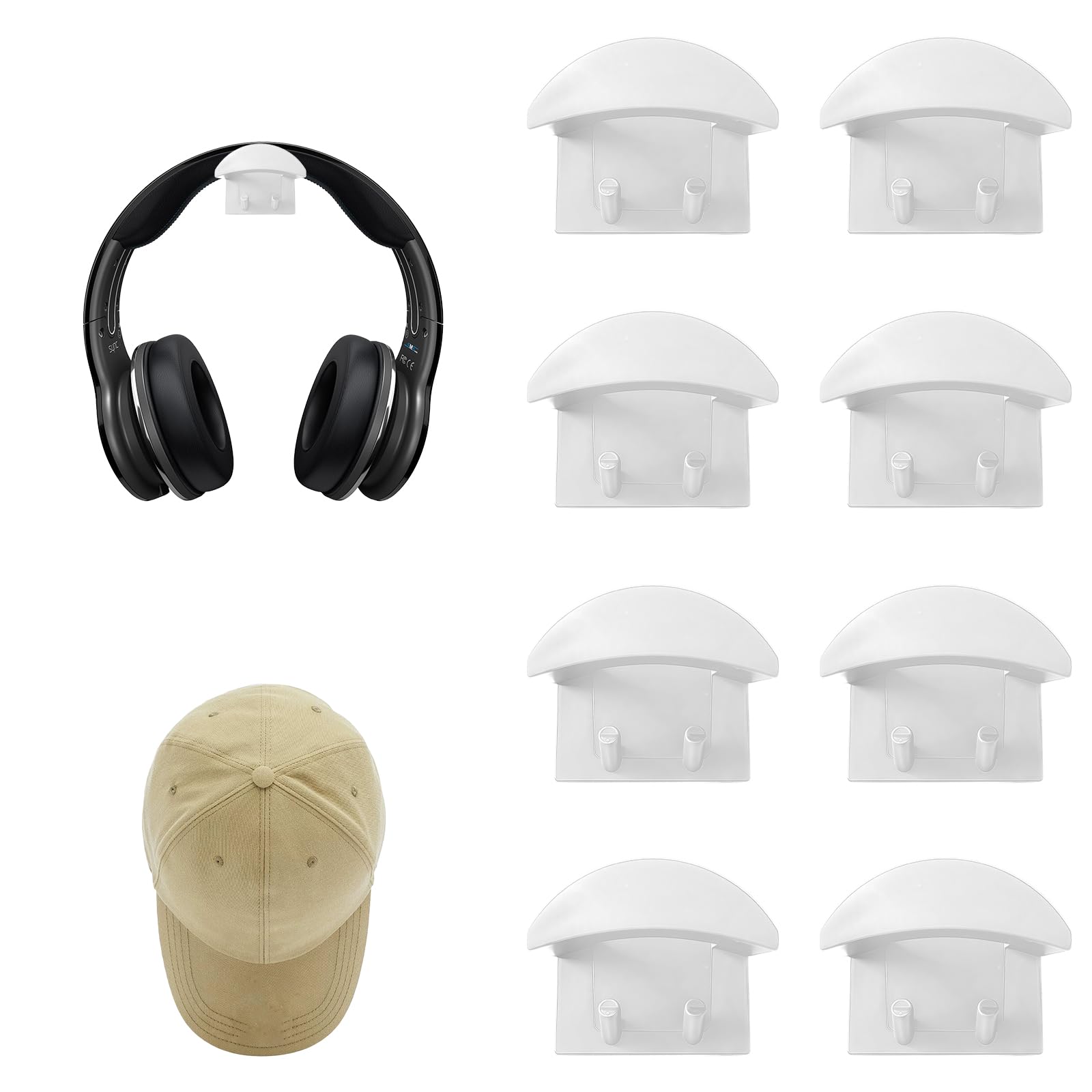 Buxuaaaa White Space Saving Adhesive Hooks Strong Abs Wall Mount Without Residues Hooks For Home Organization Damage Release Hanging
