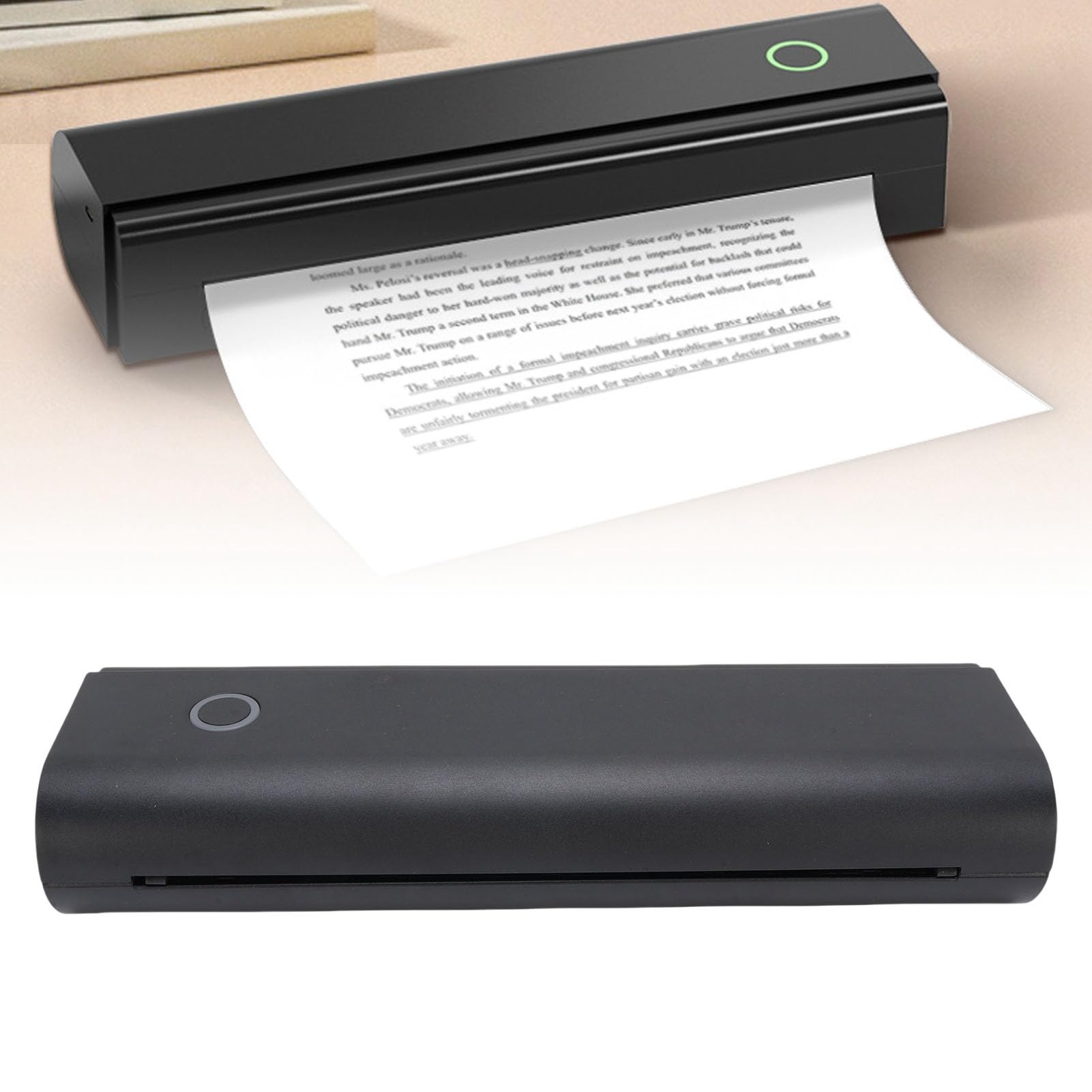 Fabater Impresoras portátiles inalámbricas para viajes, impresora sin tinta para teléfono y portátil, impresora térmica Bluetooth pequeña y compacta para uso doméstico, escuela
