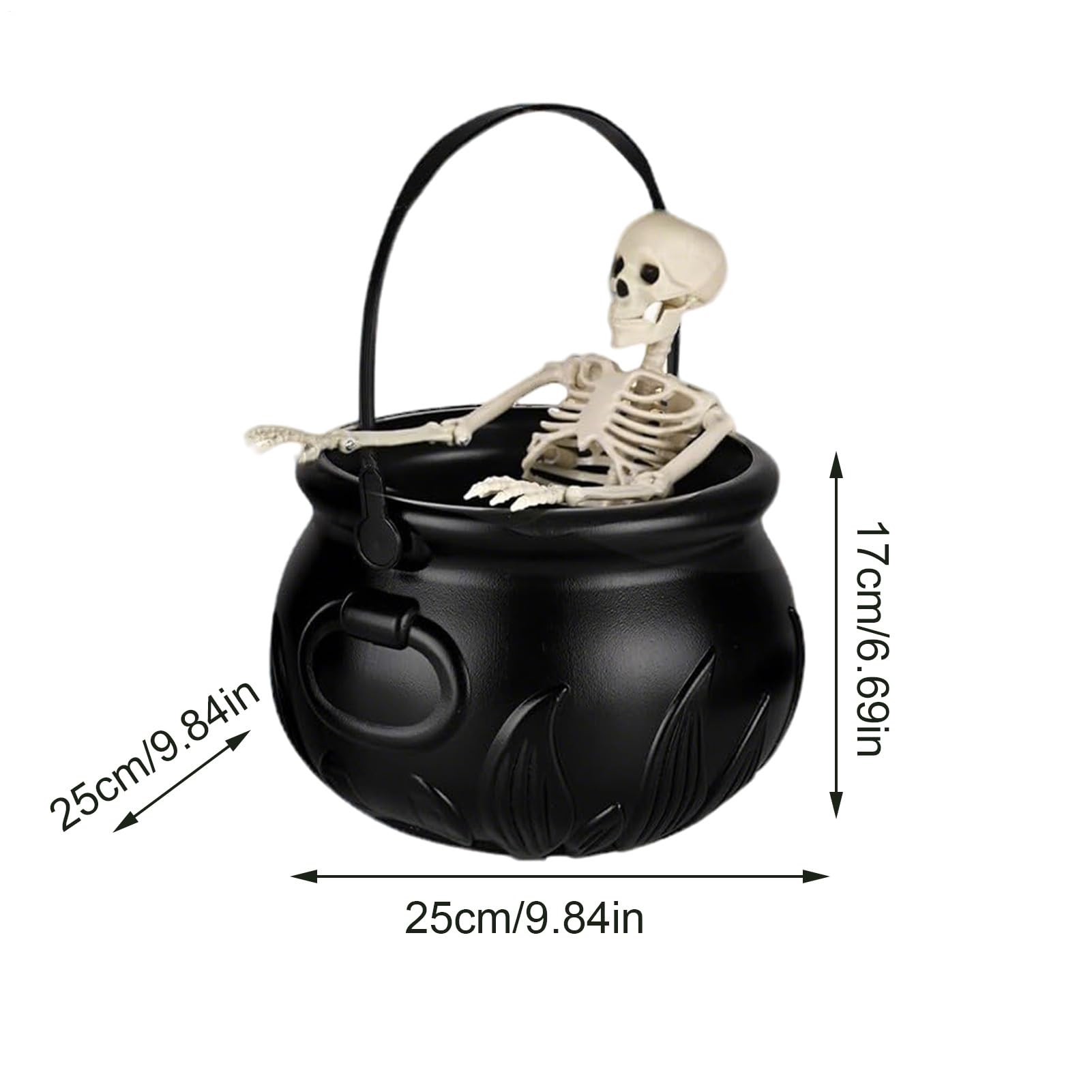 Halloween Decorations Black Cauldron,Partydekoration Mit Magischen Schwimmenden Zaubertrankflaschen Und Diffusor, Skelett-Hexenkessel Für Wohnzimmer, Schlafzimmer, Schreibtisch, Drinnen Und Draußen