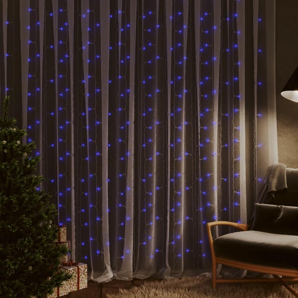 TALCUS Home Furniture Garden Cortina LED Guirnalda Luces 3x3m 300 LED Azul 8 Funciones
