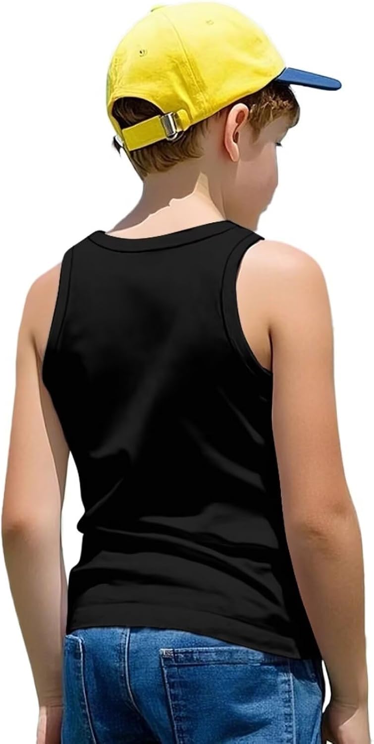 Kids Sleeveless Shirt for Boys Tank Tops 1-6 Y Summer Casual Vest Tees Round Neck Breathable Outdoor Tshirts