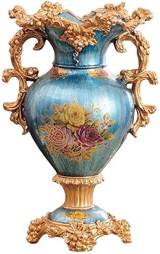 Floreros grandes de resina retro de estilo europeo para sala de estar, comedor, centro de mesa, dormitorio, oficina, hotel, decoración del hogar,