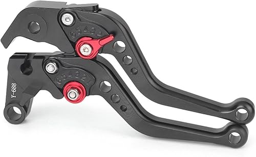 GZYF Palancas de embrague de freno cortopara Yamaha YZF R6 2005-2011YZF R1 2004-2008 negro y rojo