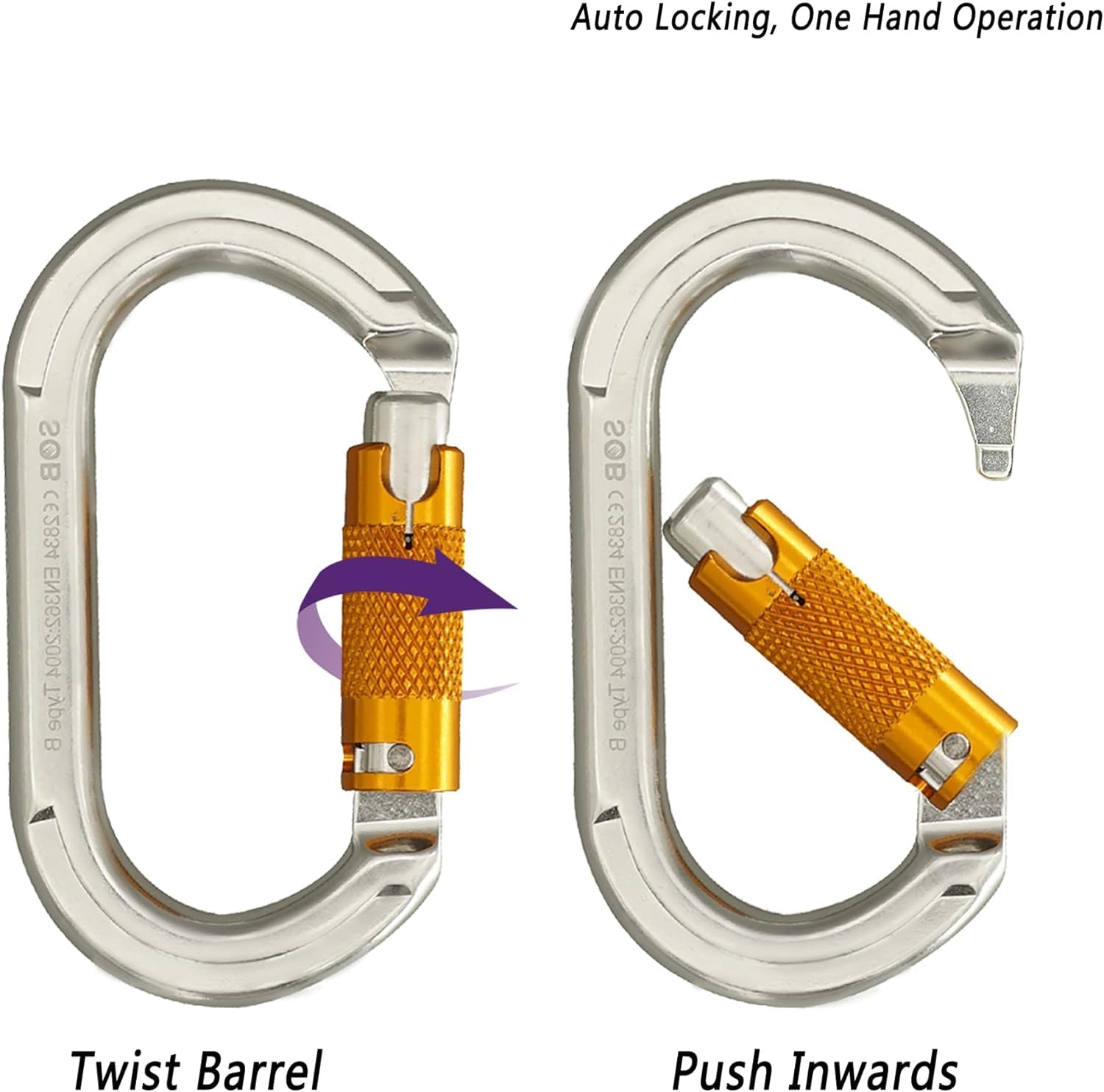 SOB Moschettone Arrampicata Ganci per Moschettone per Impieghi Gravosi con Porta a Vite per Campeggio Altalena Amache Attrezzatura da Esterno 2 Pezzi