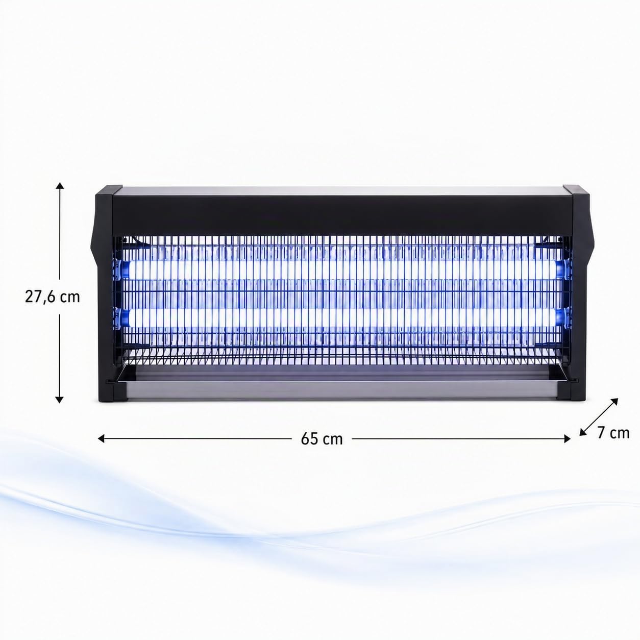 Zanzariera Elettrica 40W con 2 Lampade UVA - Copertura 150 mq | Zanzariera elettrica 40W con 2 lampade UVA, copertura 150 mq, cassetto estraibile, griglia in ferro e catena.