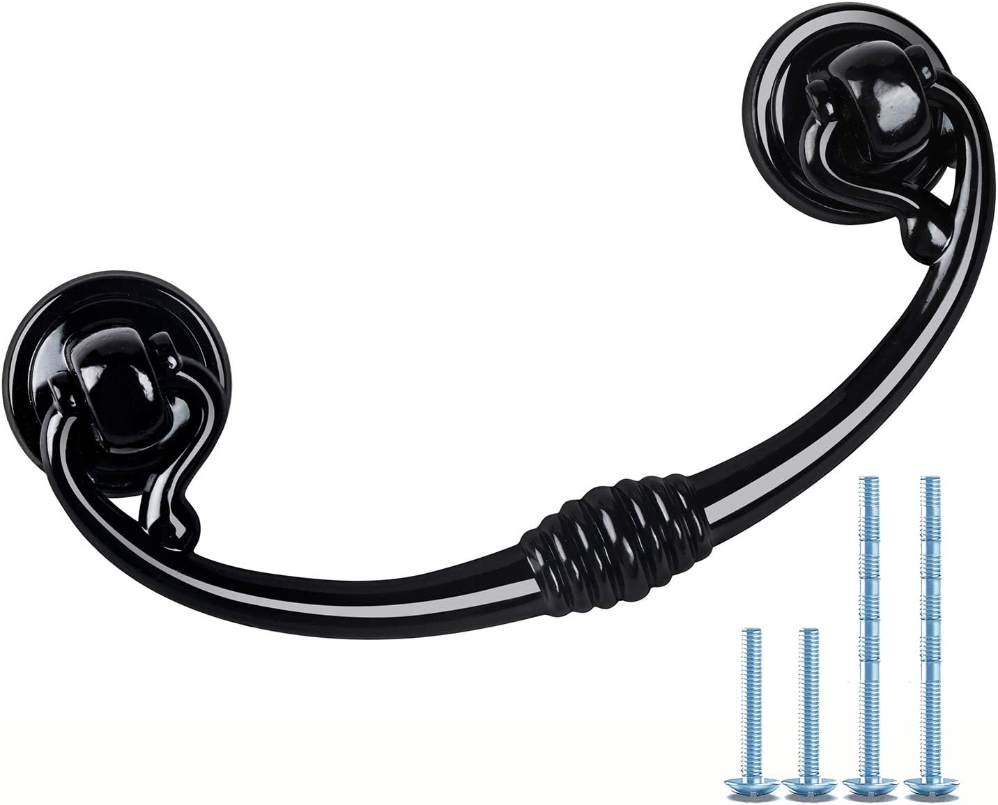10 Pack 2 1/2" Black Bail Drawer Pull Drop Swing Dresser Handles Pendant Cabinet Knob Hardware 64 mm 2.5" Centers (10)