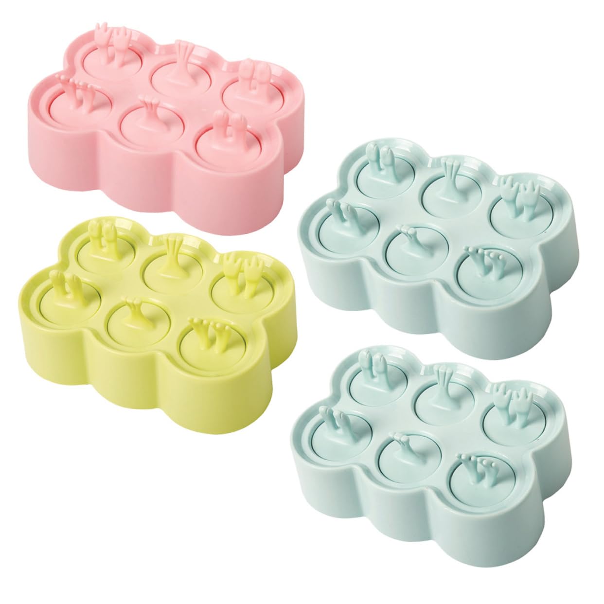 4 Moules à Glace Animaux en Silicone, Réutilisables et Faciles à Nettoyer, pour Diy, Lot de 4 Sets de Sets de Pièces