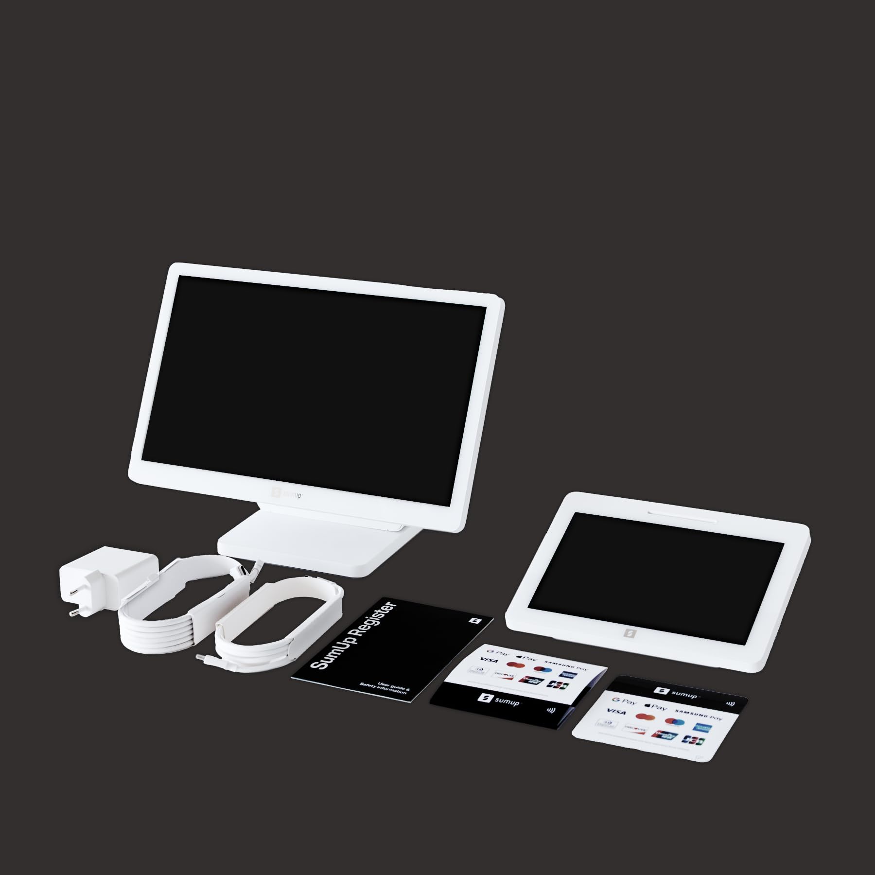 SumUp Caja registradora, Sistema TPV todo en uno con Pantalla Táctil de 13" y Pantalla Cliente de 8", Terminal de Pago con Tarjeta, Wi-Fi, Sin Cuotas Mensuales
