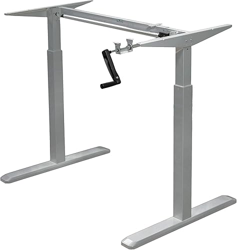 ErgoMax Marco de escritorio ajustable con manivela (mesa no incluida), estación de trabajo ergonómica para el hogar y la oficina, altura máxima de