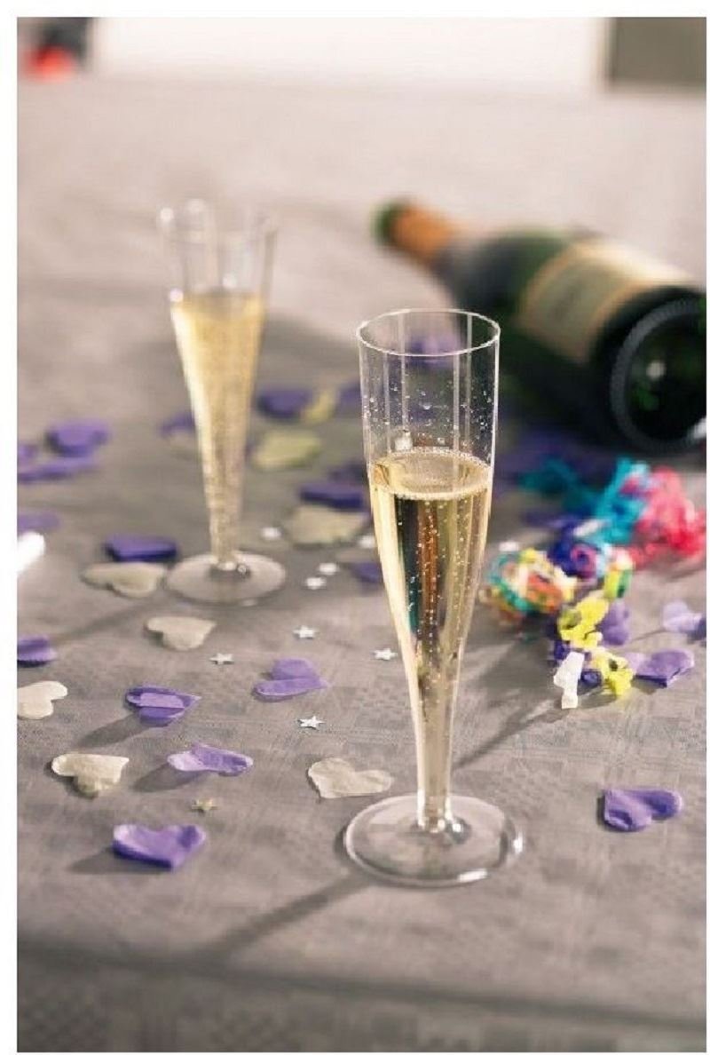 Kingfisher Champagne flutes Parties BBQ Celebration Birthday Party Plastic Glass (24 Glasses)