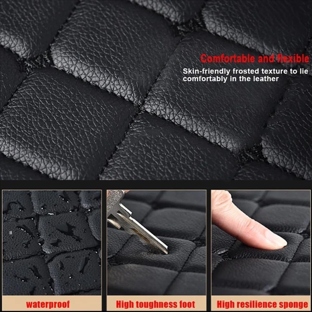 Automatten für Suzuki Across 2020-2024, Schmutzmatten Bodenschutz Elegante Rautensteppung Langlebiger Trittschutz Allwetter 4 Stück,Black with Black Stitching