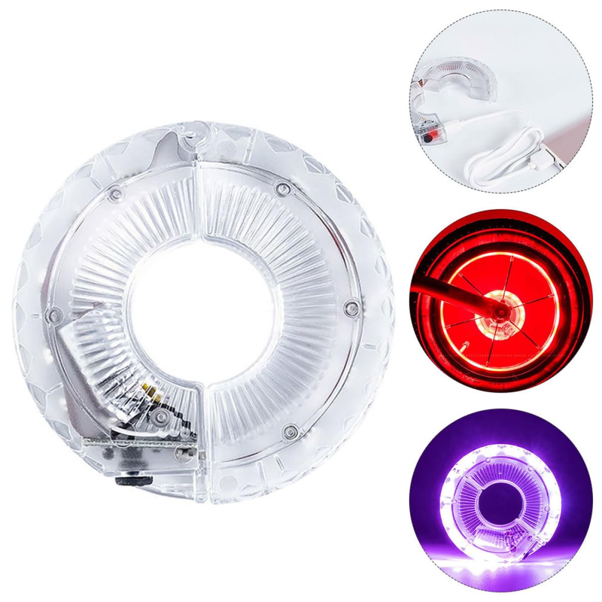POPETPOP Lot De 3 Éclairages LED pour Roues De Vélo Installation Facile 18 Modes Déclairage Chargement