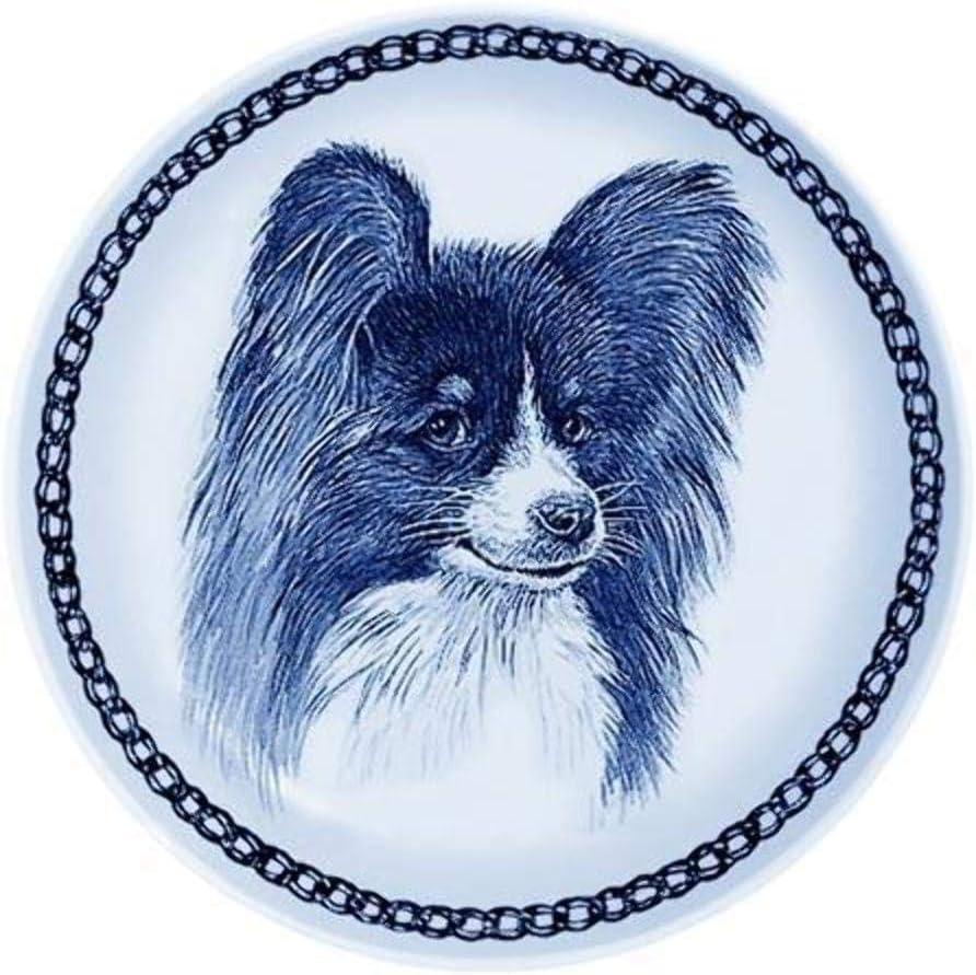 Papillon Dog Porcelain Plate For all Dog Lovers Size 7.61 inches