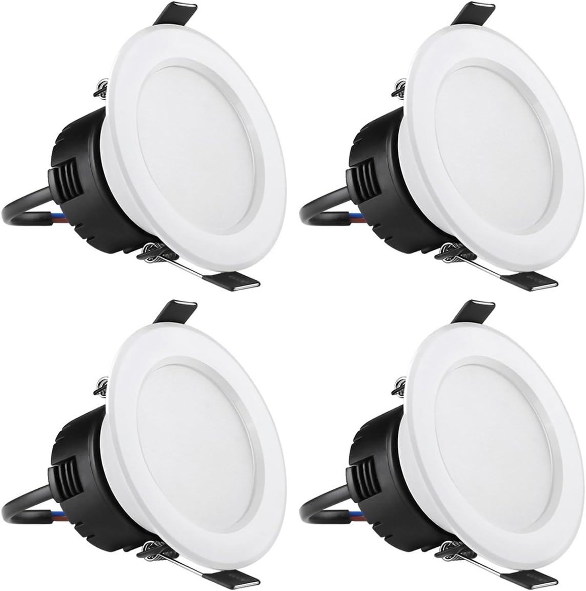 LE Pack of 4 Units 4W 3-Inch LED Recessed Lighting, 30W Halogen Bulbs Equivalent, Not Dimmable, 210lm, Warm White, 3000K, 90° Beam Angle, Recessed Ceiling Lights, Recessed Lights, LED Downlight