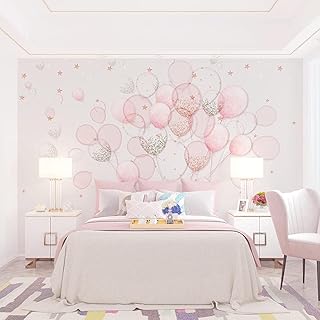 Kreative Cartoon-Ballon-Rosa-Prinzessin-Zimmer benutzerdefinierte Tapete Mädchen Schlafzimmer umweltfreundliches Wandbild ...