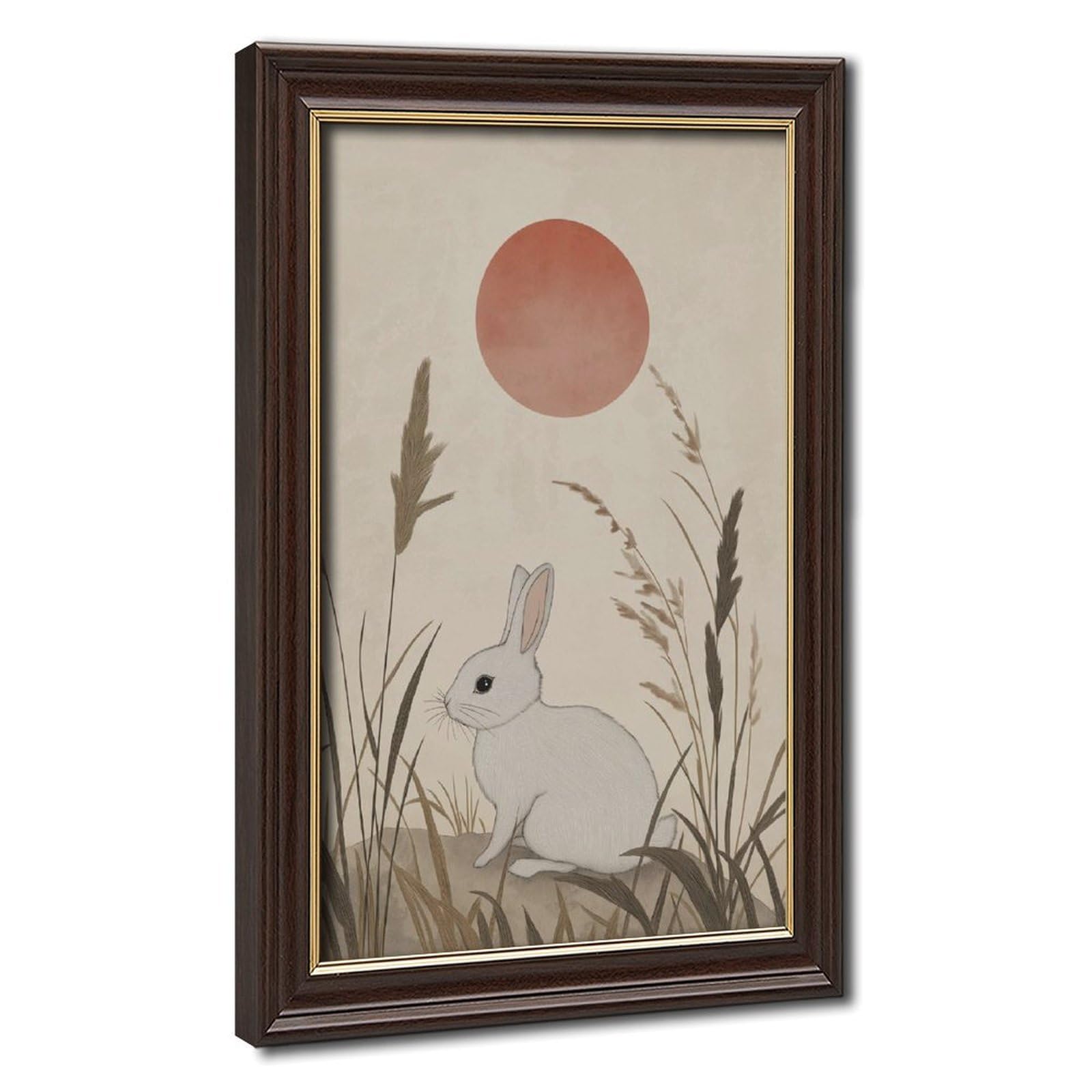 Bareronor Japanese Rabbit Poster Canvas Poster Bedroom Decor Landscape Office Room Decor Gift 12" L X 18" W